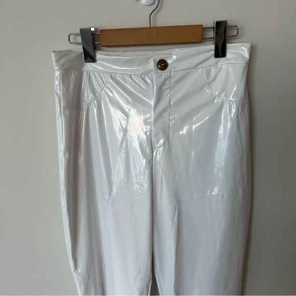 fashion nova late night texts vinyl pants white - Picture 8 of 9